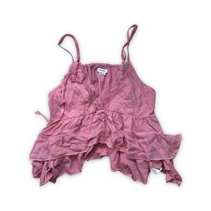 Kimchi Blue UO Pink Ruffle Lace Trim Cami Tank Top Women’s Size XS